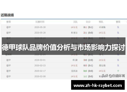 德甲球队品牌价值分析与市场影响力探讨